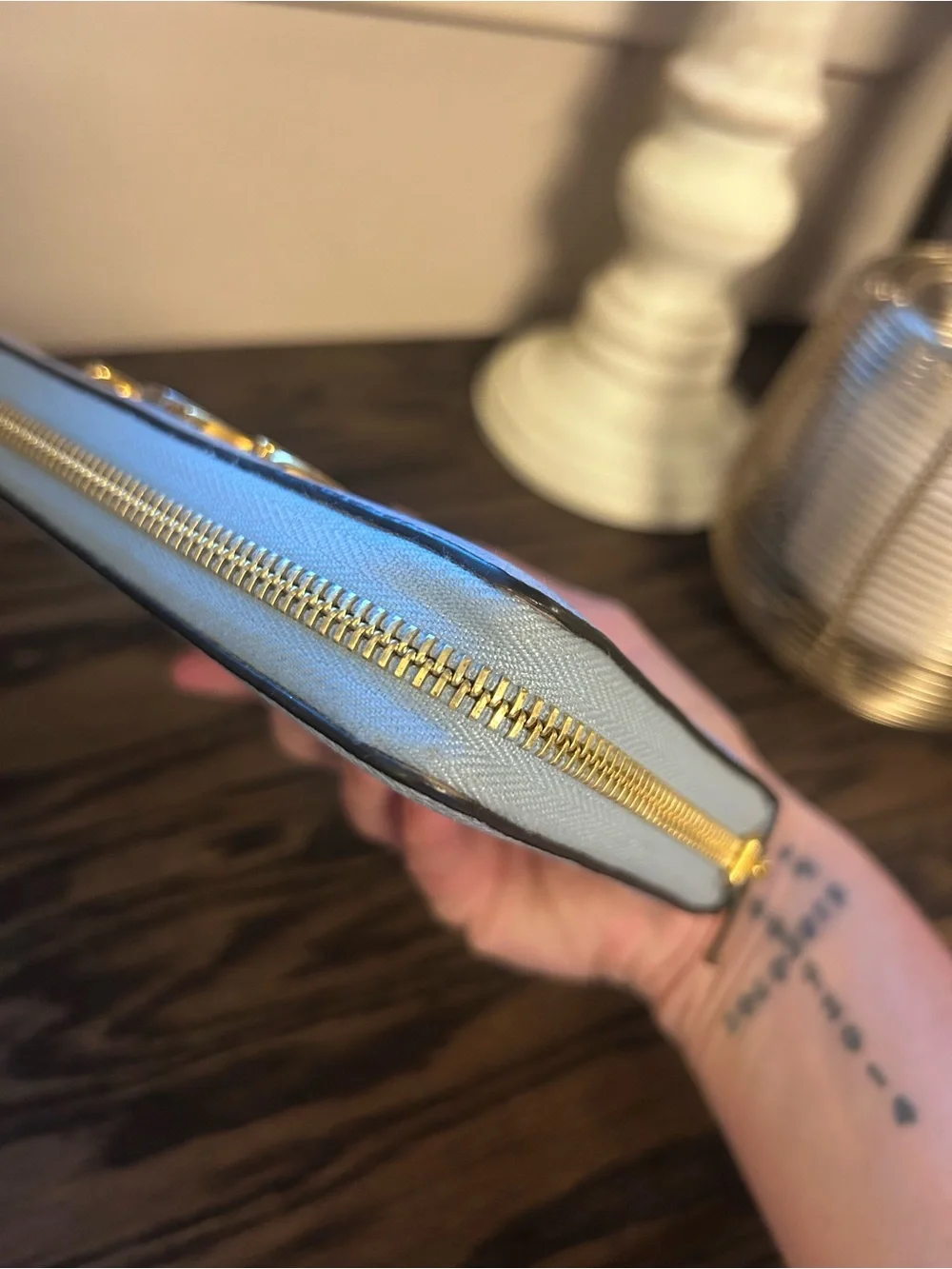 Gucci Zumi Zip Around Wallet in Baby Blue